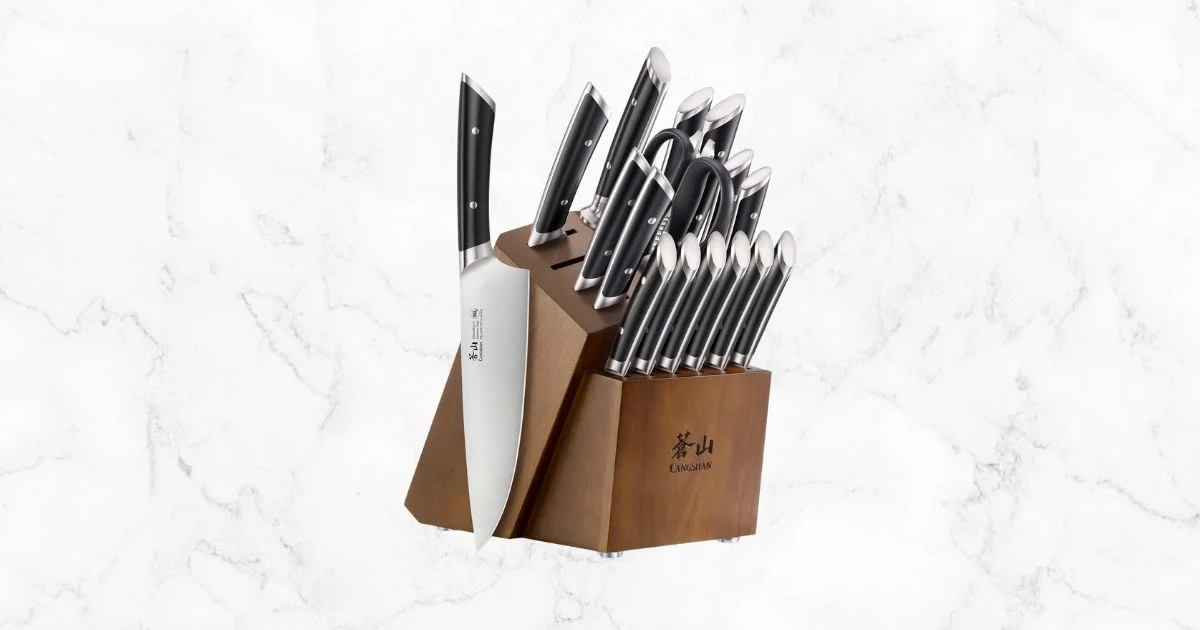 forged chef knife set Cangshan HELENA Series German Steel Forged Knife Block Set